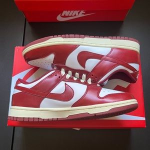 Nike Dunk Low Premium White / Coconut Milk / Team Red Women’s Size 9